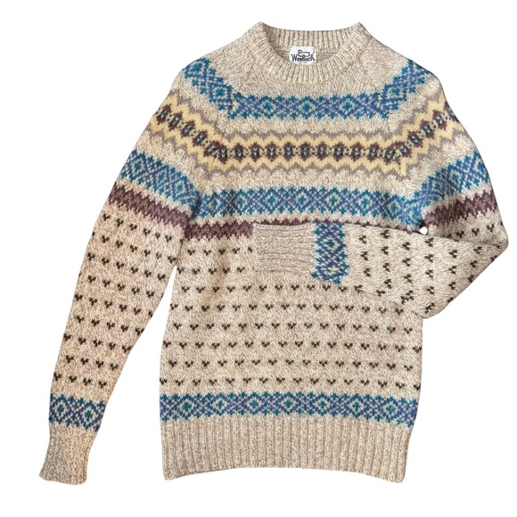 Vintage 1960’s Woolrich Fair Isle Sweater Wool - Picture 2 of 11